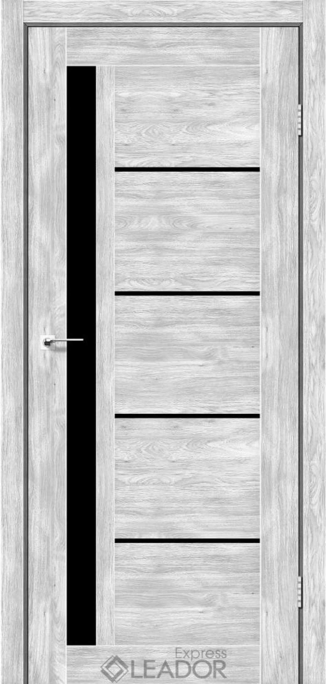 Межкомнатная дверь LEADOR Express Rim ( 40 мм) Клен Роял Чорне скло