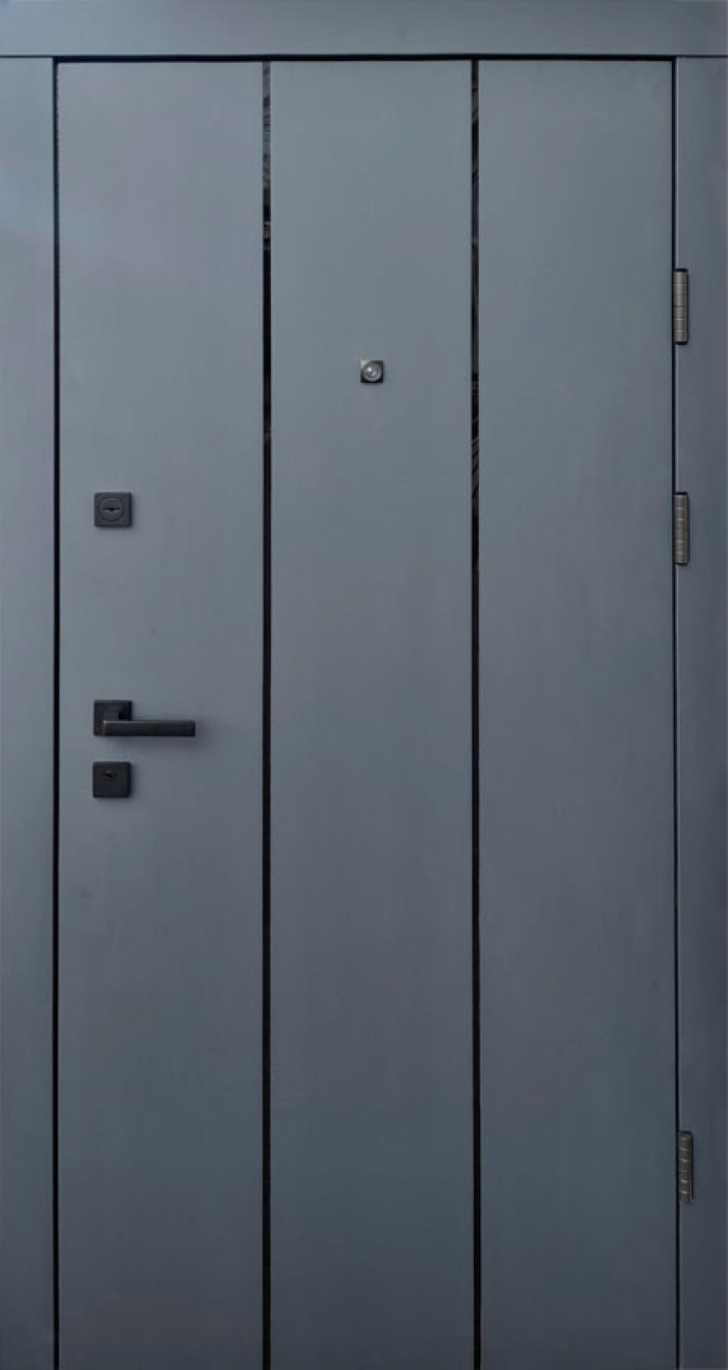 Вхідні двері Qdoors, колекція  Преміум, Вертикаль-Ак, антрацит/ грей софт