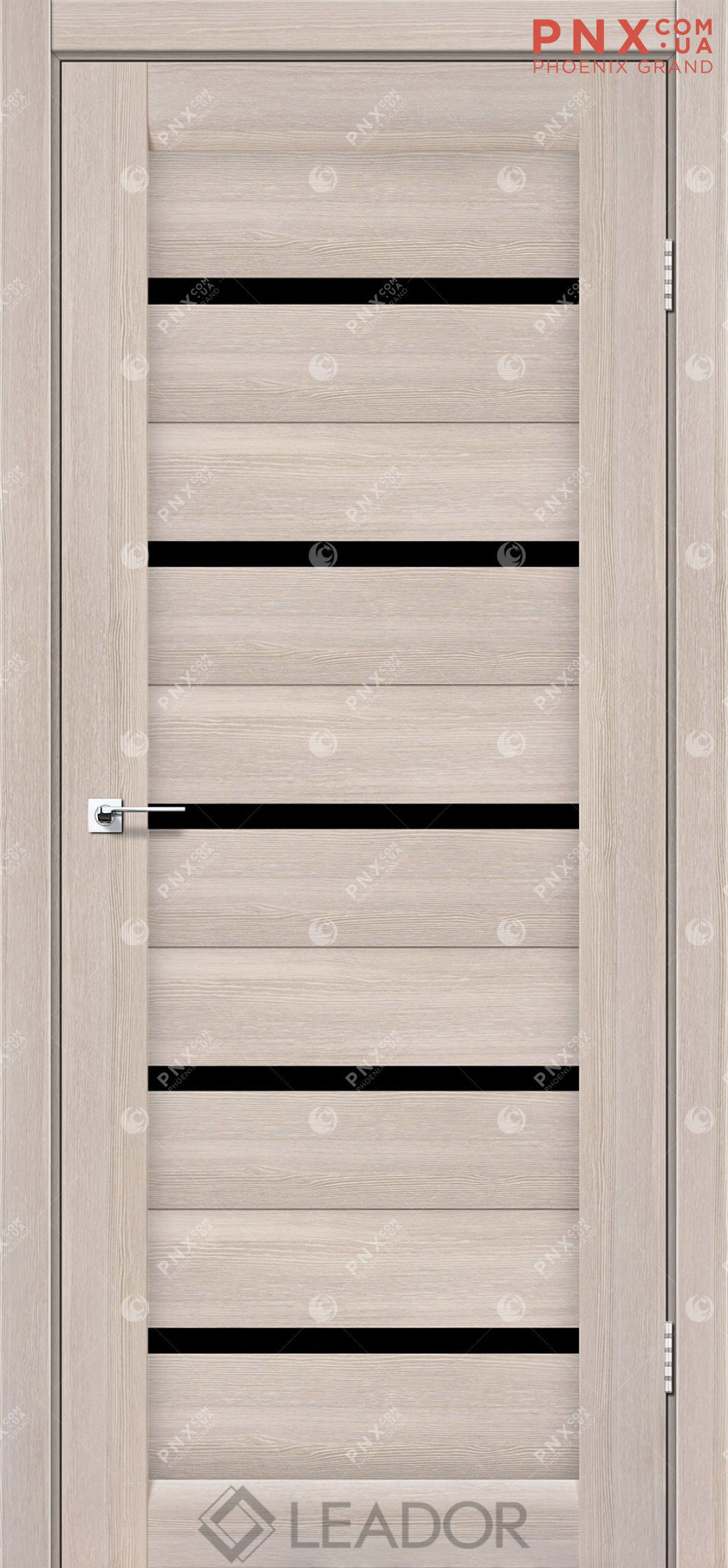 Межкомнатная дверь LEADOR Siena, Монблан, Черное стекло