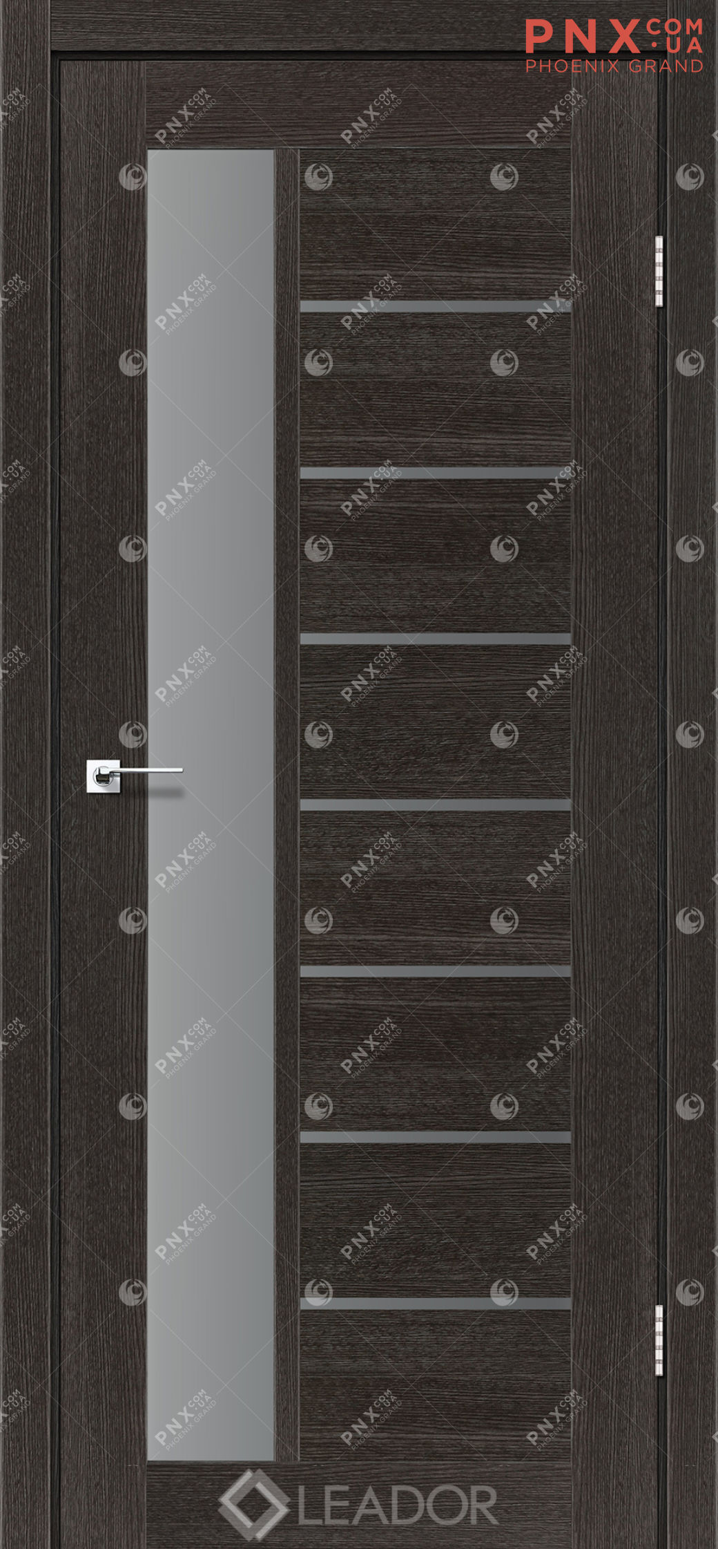 Межкомнатная дверь LEADOR Lorenza, Дуб Саксонский, Стекло серый графит