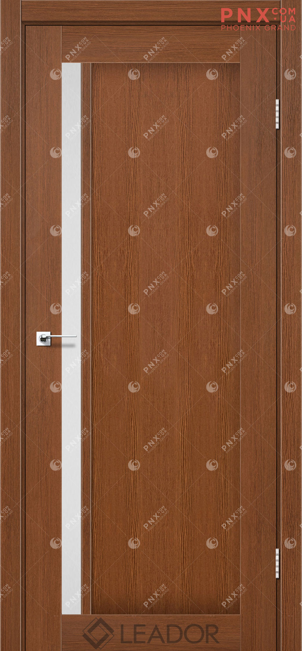 Межкомнатная дверь LEADOR Toskana, Браун, Белое стекло сатин
