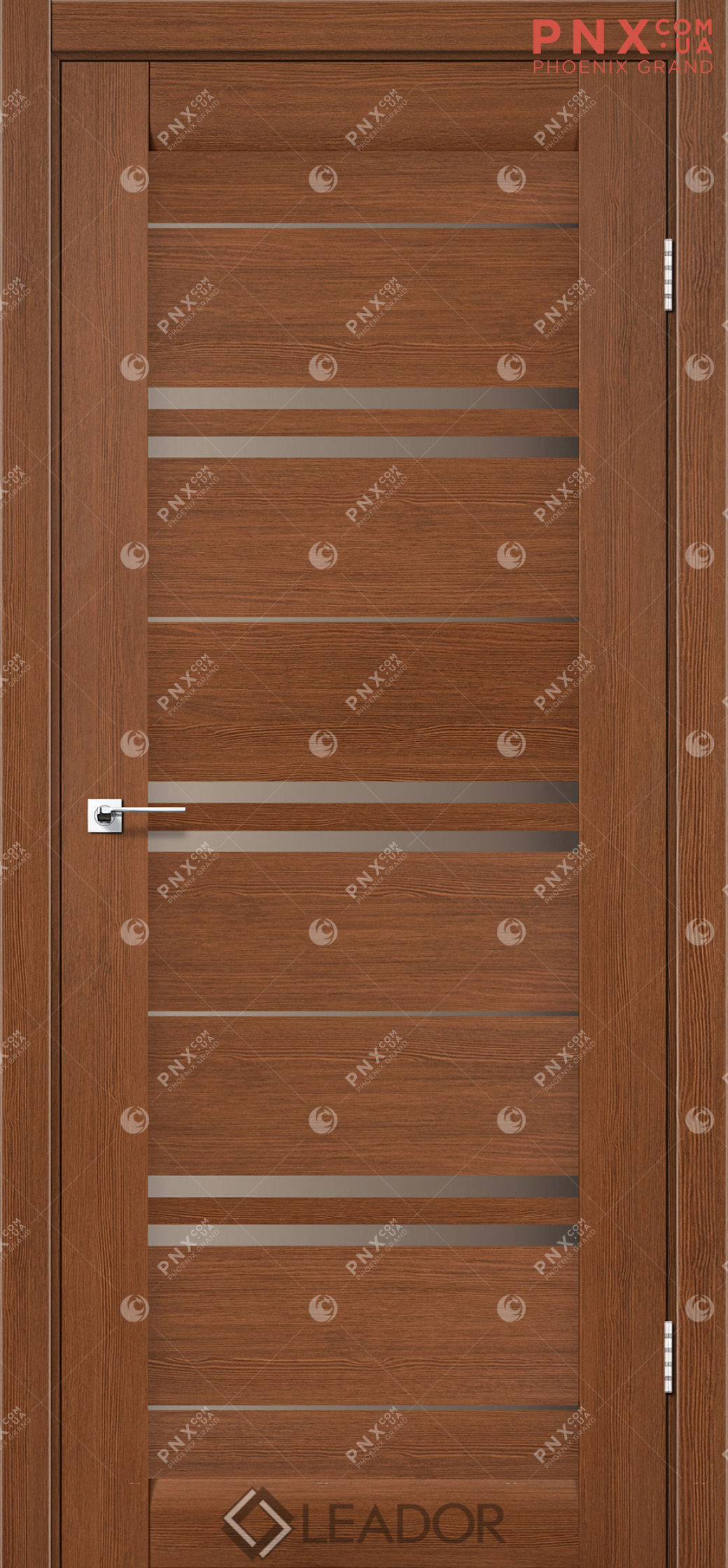 Межкомнатная дверь LEADOR Malta, Браун, Стекло сатин бронза