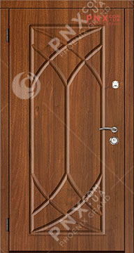 Входная дверь Саган Стандарт Модель 129, мдф/мдф , светлый орех/светлый орех, глухое