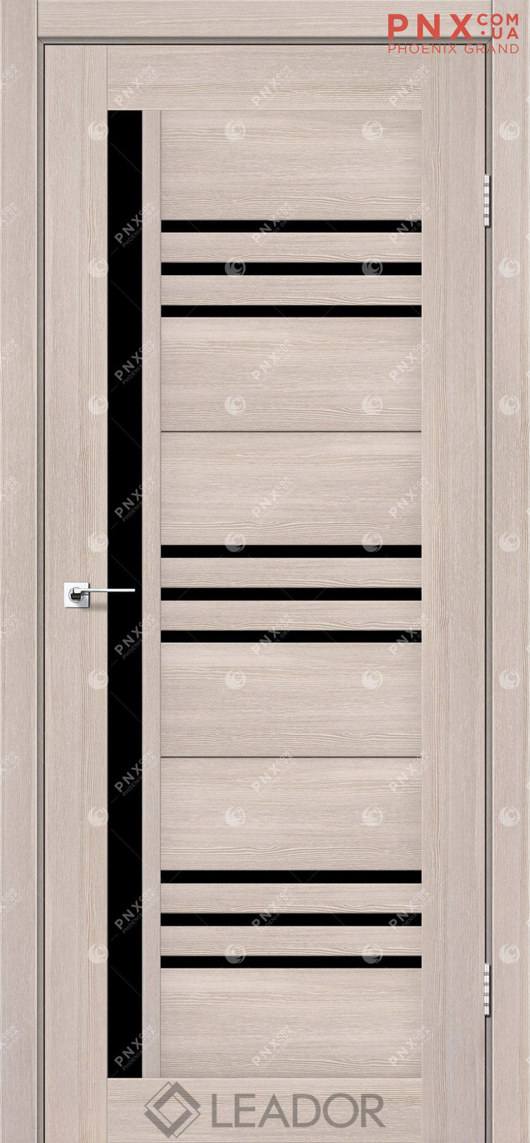 Межкомнатная дверь LEADOR Compania, Монблан, Черное стекло