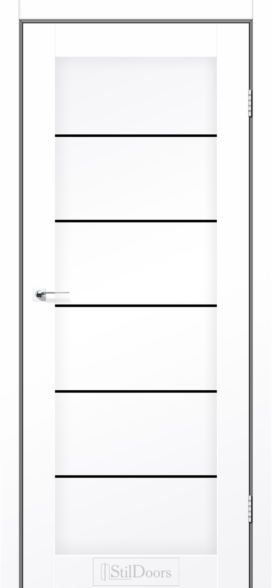 Міжкімнатні Двері StilDoors Victoria (40мм.) Білий Кристал (ПВХ) Німеччина Чорне скло