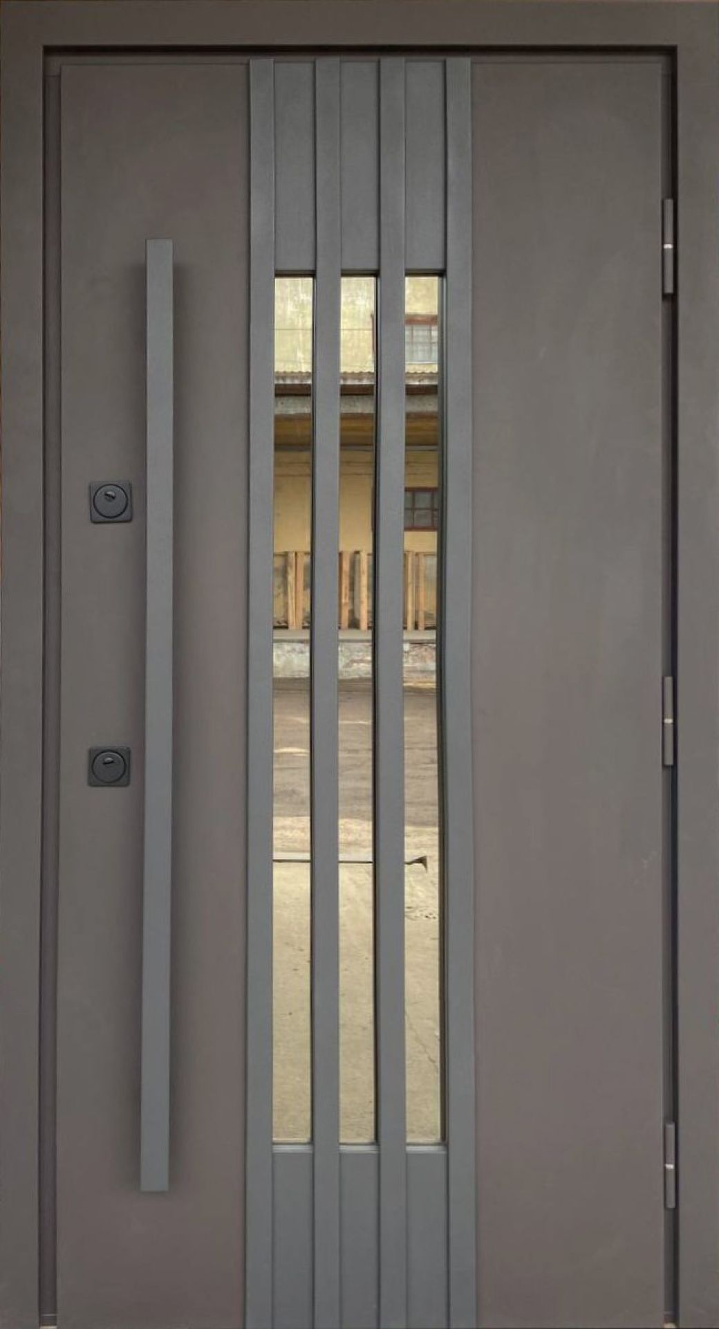 Вхідні двері Qdoors, ВУЛИЦЯ 3 контура, РЕФЕРЕНС, антрацит пісок/ білий атлас vin