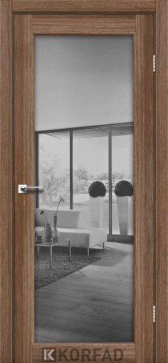 Міжкімнатні двері  Korfad, SV-01, дуб грей, Двостороннє триплекс дзеркало срібло
