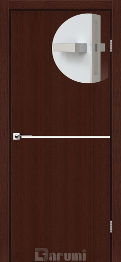 Міжкімнатні двері Darumi Plato PTL-03 (40 мм) Венге Панга, Нікелева вставка + алюмінієва кромка