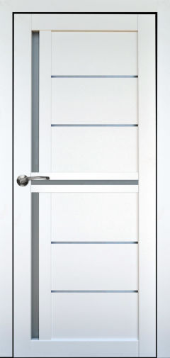 Міжкімнатні двері,  Portalino PL-06 PP (38 мм), Беллісіма вайт (поліпропілен), Сатин