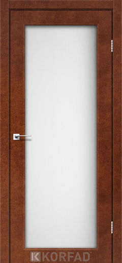 Міжкімнатні двері  Korfad, SV-01, Сталь кортен, Сатін білий 8 мм