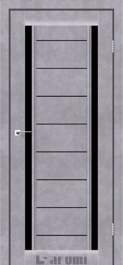 Міжкімнатні двері Darumi Madrid, Сірий бетон, Чорне скло