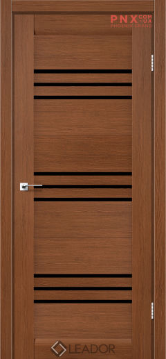 Міжкімнатні двері LEADOR Sovana, Браун, Чорне скло