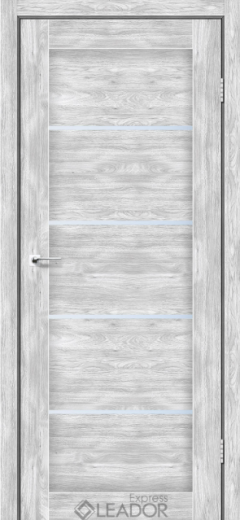 Межкомнатная дверь LEADOR Express Garda, Клен южный, Белое стекло сатин