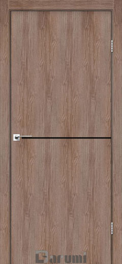 Міжкімнатні двері Darumi Plato PTL-03 (40 мм) Горіх Бургун, чорна вставка+звичайна кромка