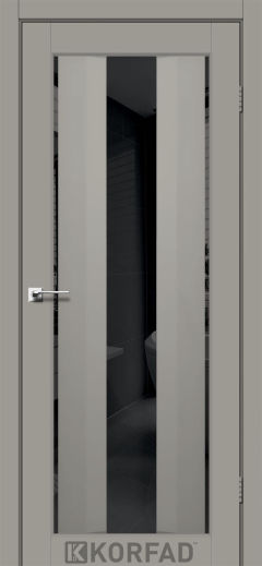 Міжкімнатні двері  Korfad, AL-02, Super Pet аляска грей, Двостороннє чорне дзеркало