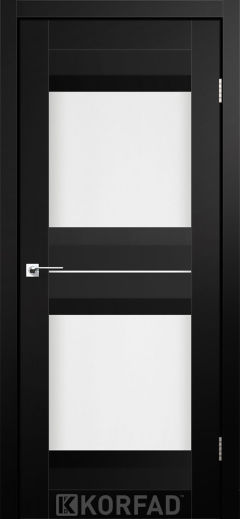 Міжкімнатні двері  Korfad, Aliano AL-07, Super Pet чорний, Сатін білий