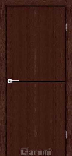 Міжкімнатні двері Darumi Plato PTL-03 (40 мм) Венге Панга, чорна вставка+звичайна кромка