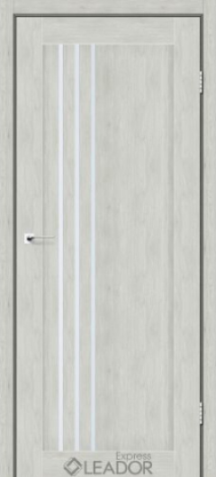Межкомнатная дверь LEADOR Express Belluno, Клен Айс, Белое стекло сатин