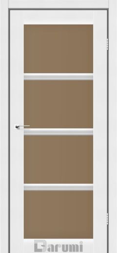 Міжкімнатні двері Darumi Avant, Білий текстурний, Сатин бронза