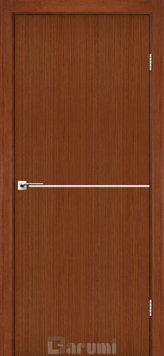 Міжкімнатні двері Darumi Plato PTL-03 (40 мм) Горіх Роял, Нікелева вставка+звичайна кромка