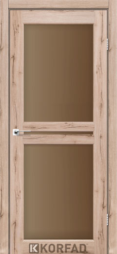 Міжкімнатні двері  Korfad, ML-05, дуб тобакко, Сатин бронза