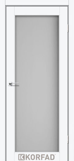Міжкімнатні двері  Korfad, SV-01, Білий перламутр, Сатін білий 8 мм