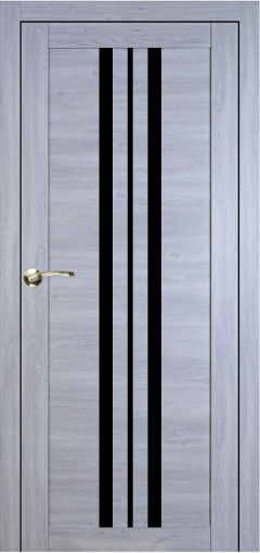Міжкімнатні двері,  Portalino PL-07 Ecotop (38 мм), Санома сіра (екошпон), BLK