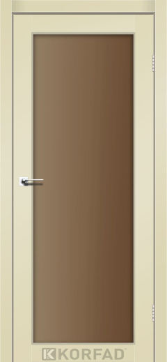 Міжкімнатні двері  Korfad, SV-01, Super Pet магнолія, Сатин бронза 8 мм