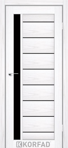Міжкімнатні двері  Korfad, FL-01, біла модрина, Чорне скло