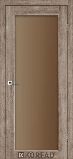 Міжкімнатні двері  Korfad, SV-01, еш-вайт, Сатин бронза 8 мм