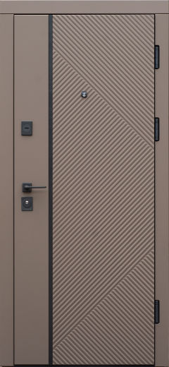 Вхідні двері Форт Нокс, колекція "Стандарт",  Вельвет коричневий / Біла шагрень, КВАРТИРА