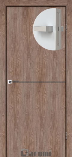 Міжкімнатні двері Darumi Plato PTL-03 (40 мм) Горіх Бургун, Антрацитна вставка+алюмінієва кромка