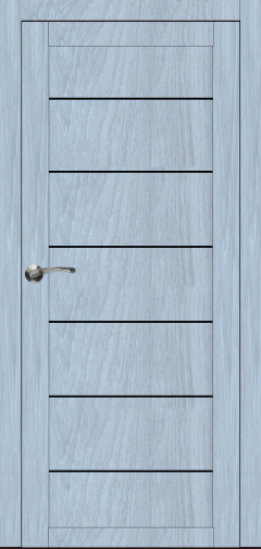 Міжкімнатні двері,  Portalino PL-08 PVC (38 мм), Мессіна срібна (плівка пвх), BLK
