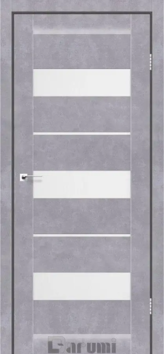 Міжкімнатні двері Darumi Marsel, Сірий бетон, Сатин білий