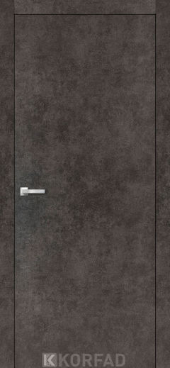 Міжкімнатні двері  Korfad, LP-01(Sota), лофт бетон, глухі, алюмінієва кромка