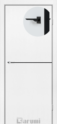 Міжкімнатні двері Darumi Plato PTL-03 (40 мм) Білий матовий, чорна вставка+чорна матова кромка
