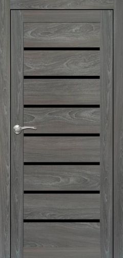 Міжкімнатні двері,  Portalino PL-02 PVC (38 мм), Мессіна темна (плівка пвх), BLK