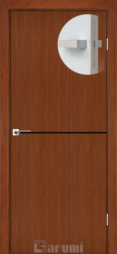 Міжкімнатні двері Darumi Plato PTL-03 (40 мм) Горіх Роял, чорна вставка+алюмінієва кромка