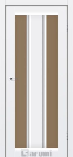 Міжкімнатні двері Darumi Selesta, Білий текстурний, Сатин бронза
