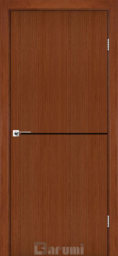 Міжкімнатні двері Darumi Plato PTL-03 (40 мм) Горіх Роял, чорна вставка+звичайна кромка