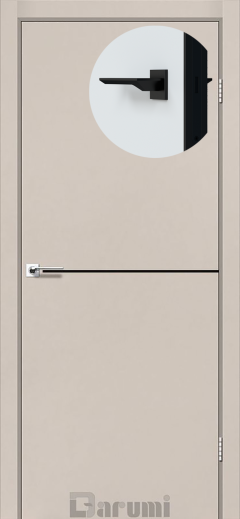 Міжкімнатні двері Darumi Plato PTL-03 (40 мм) Димчастий Краст, чорна вставка+чорна матова кромка