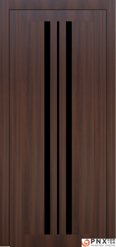 Міжкімнатні двері,  Portalino PL-07 Ecotop (38 мм), Санома горіхова (екошпон), BLK