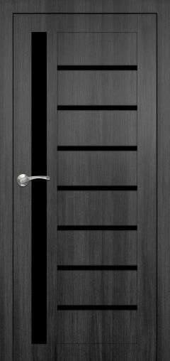 Міжкімнатні двері,  Portalino PL-01 Ecotop (38 мм), Санома темна (екошпон), BLK