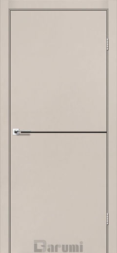 Міжкімнатні двері Darumi Plato PTL-03 (40 мм) Димчастий Краст, чорна вставка+звичайна кромка