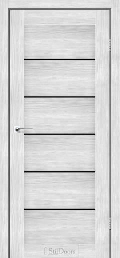 Міжкімнатні Двері StilDoors Victoria (40мм.) Сандал Чорне скло