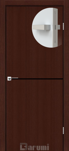 Міжкімнатні двері Darumi Plato PTL-03 (40 мм) Венге Панга, чорна вставка+алюмінієва кромка