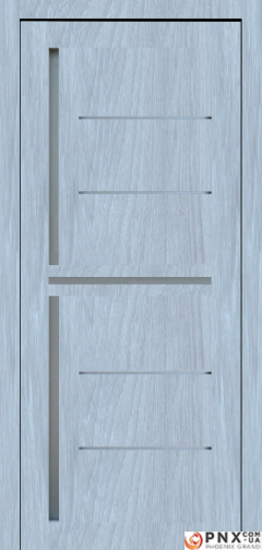 Міжкімнатні двері,  Portalino PL-06 PVC (38 мм), Мессіна срібна (плівка пвх), Сатин