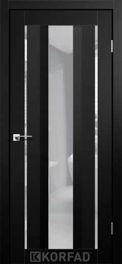 Міжкімнатні двері  Korfad, AL-02, Super Pet аляска чорний, Сатін білий
