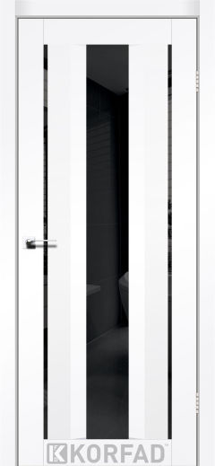 Міжкімнатні двері  Korfad, AL-01, Super Pet аляска чорний, Двостороннє чорне дзеркало