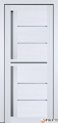 Міжкімнатні двері,  Portalino PL-06 Ecotop (38 мм), Санома біла (екошпон), Сатин